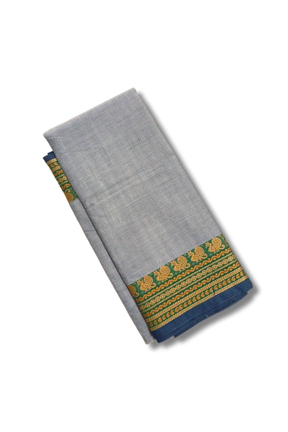 Women's Chettinad Handloom Cotton Saree - Plain | Handloom Woven | 100% Pure Cotton | Light Weight | Vibrant Color | Starched