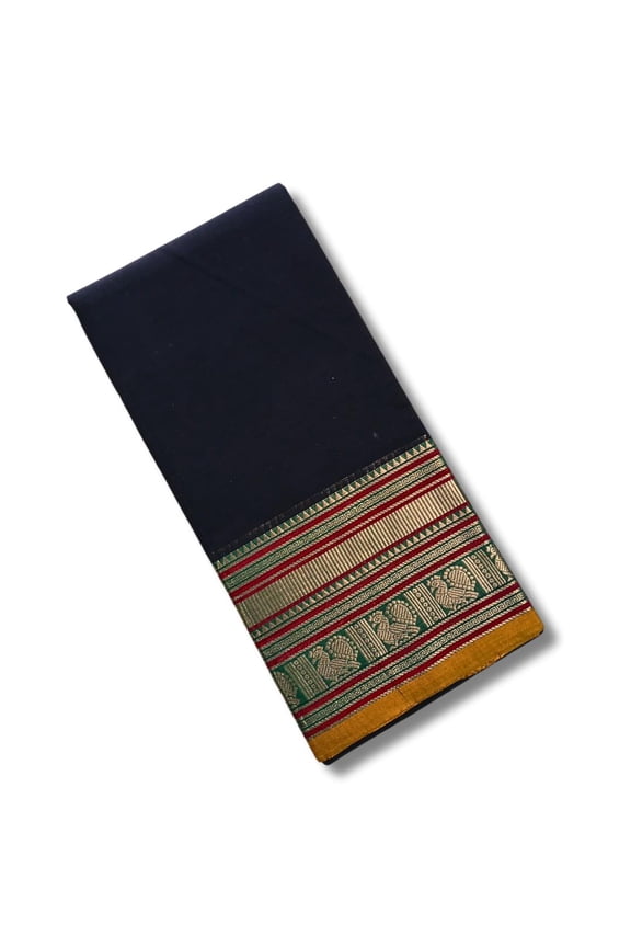 Women's Chettinad Handloom Cotton Saree With Running Blouse - Plain | Handloom Woven | 100% Pure Cotton | Light Weight | Vibrant Color | Starched