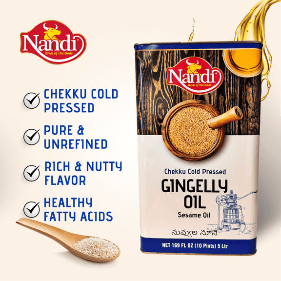 Nandi Wood Cold Pressed Gingelly Oil 5lt (Sesame Oil)