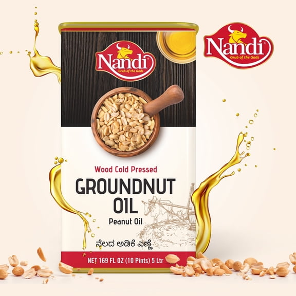 Nandi Peanut Oil Cold Pressed Tin 5 Ltr