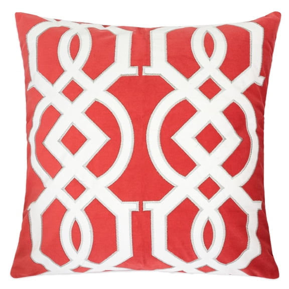 Nandini Coral Abstract Polyester 20 in. x 20 in. Throw Pillow