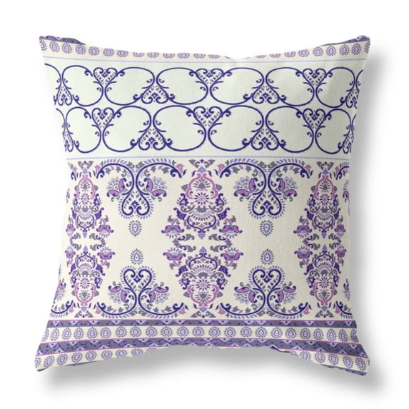 Amrita Sen Broadcloth Zippered Pillow With Off White Navy CAPL259BrCDSZP20x20