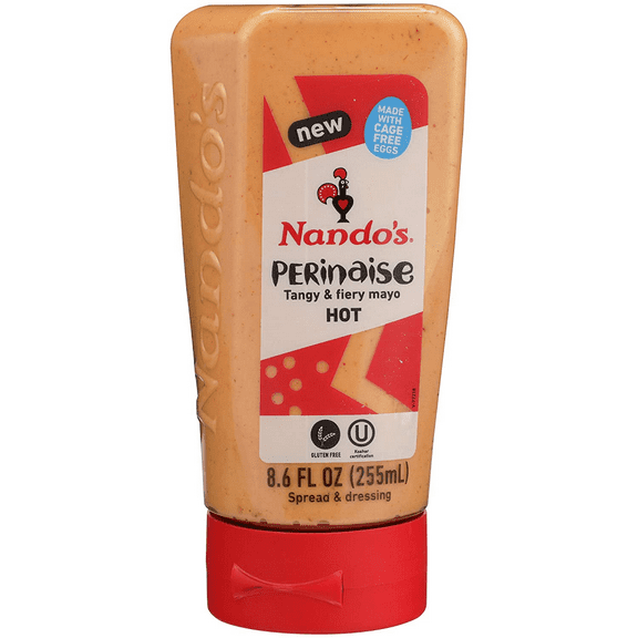 Nando's Gluten Free Hot Tangy and Fiery Perinaise, 8.6 oz [Pack of 6]