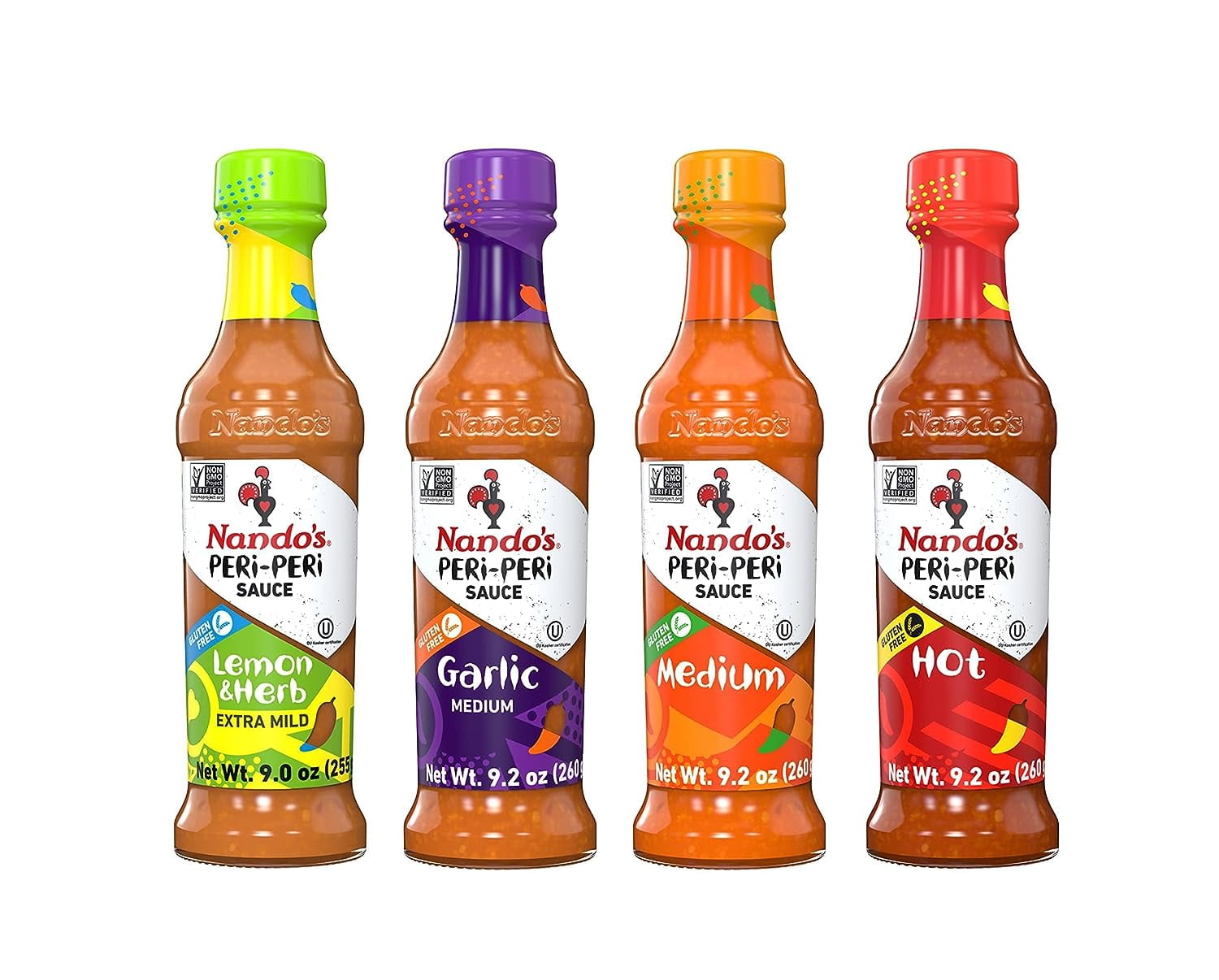 Nando's PERiPERi Hot Sauce Variety Gift Pack Medium, Hot, Garlic