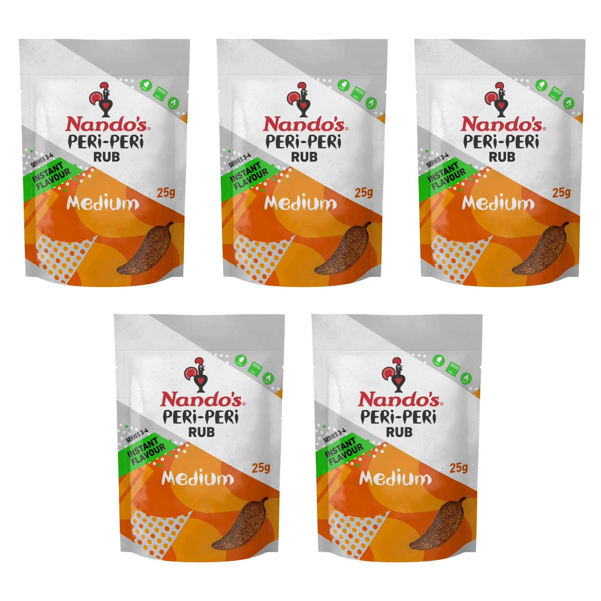 Nando's PERiPERi Medium Dry AIF4 Rub BBQ Seasoning Instant Flavor with a Blend of Garlic