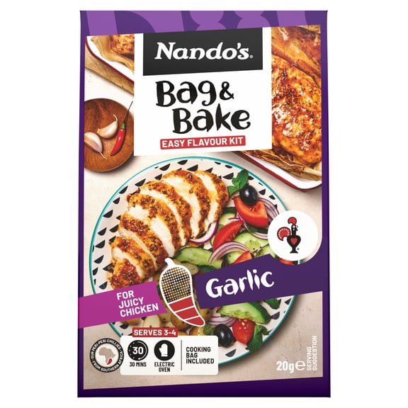 Nando's Peri-Peri Bag & Bake - Garlic 20g, Imported from Britain