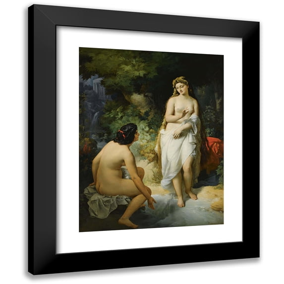 Nandor Rakosy 19x24 Black Modern Framed Museum Art Print Titled - The Bathers (1864)