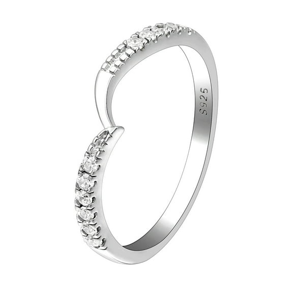 Nanette Anniversary Band Ring Sterling Silver V Cz Womens Ginger Lyne Collection
