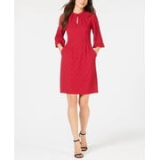 Nanette Lepore 3/4-Sleeve Keyhole Dress Womens 6 Red dress MSRP $492