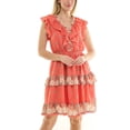 thumbnail image 1 of Nanette Lepore Flutter Sleeve Midi Dress with Border Print, 1 of 6