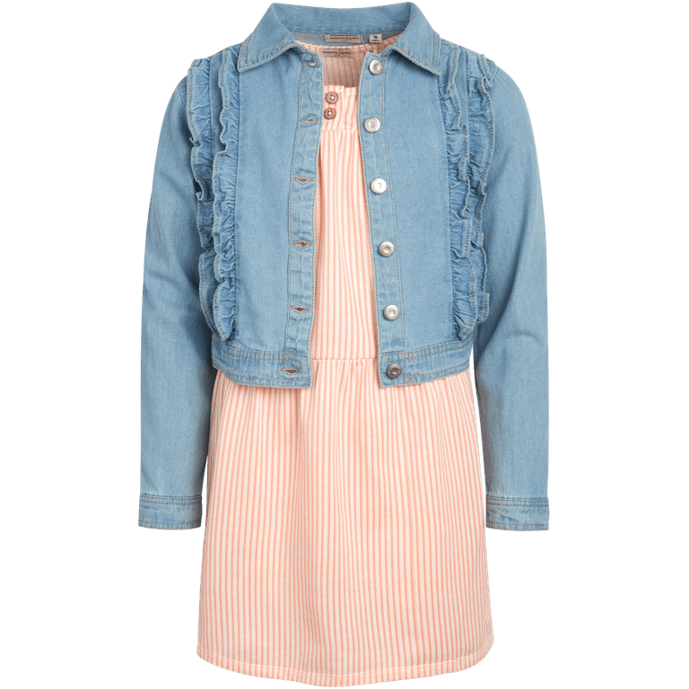 Nanette Lepore Girls Dress Set 2 Piece Sundress and Denim Jean