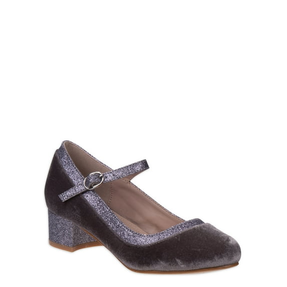Nanette Lepore Girls Velvet Block Heel With Ankle Strap