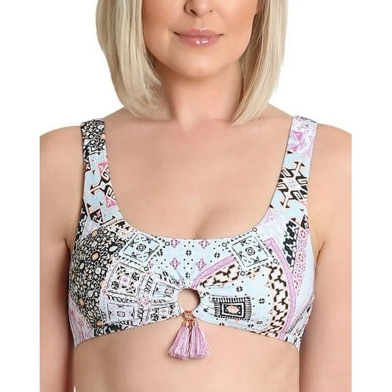Nanette Lepore MULTI Cait Cami Tank Bikini Swim Top, US 10