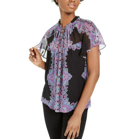Nanette Lepore Paisley-Print Flutter Top