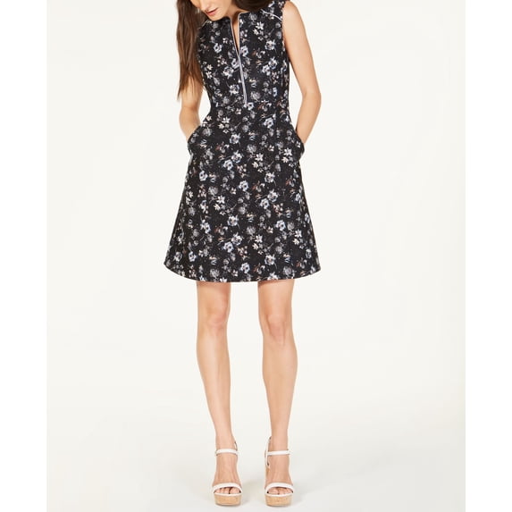 Nanette Lepore Printed A Line Dress Indigo Multi 8
