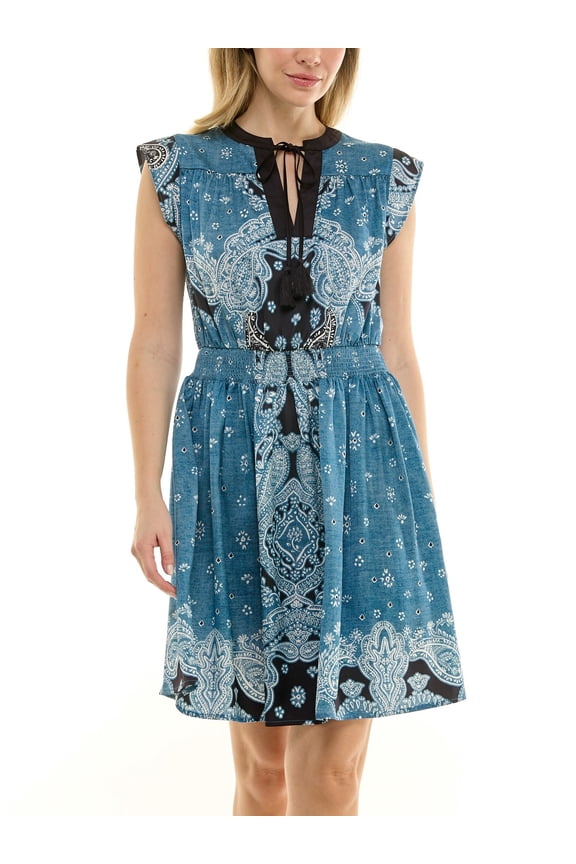 Sleeveless Mirror Print Mini Dress