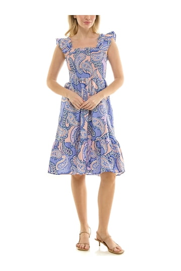 slim fit dress slacks Flora Smocked Midi Dress main image 1