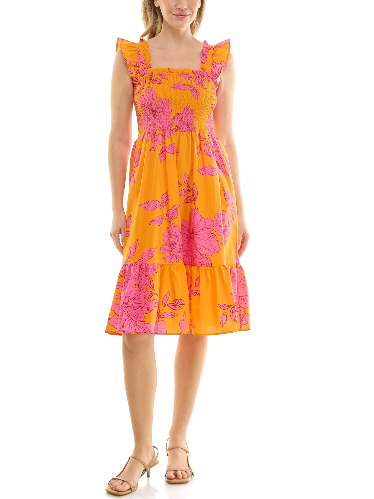 Smocked Midi Dress