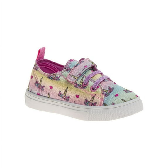 Nanette Lepore Toddler Girls Hook & Loop Flat Heel Canvas Sneakers - Multicolored, Size: 8