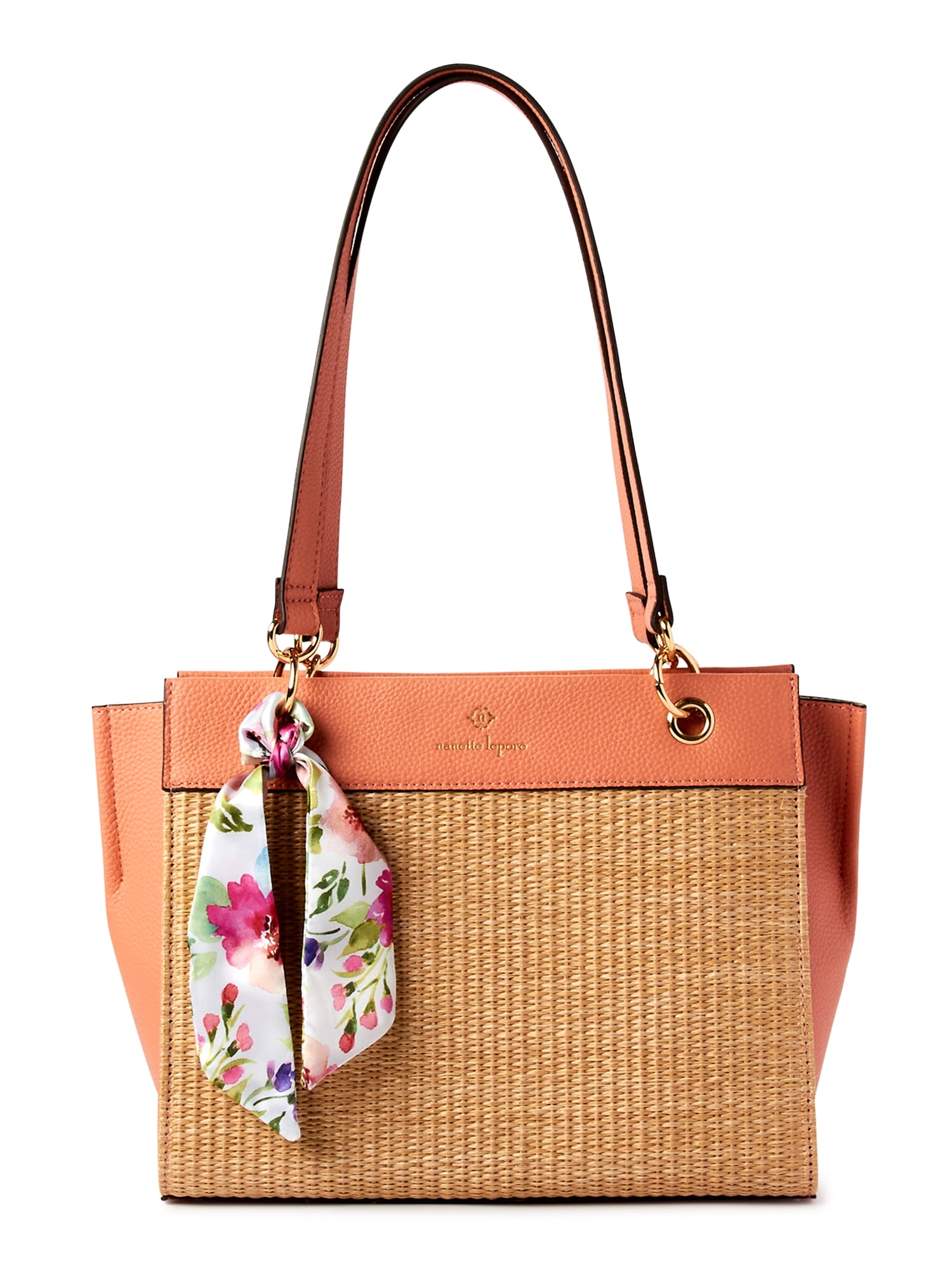 Fashion :: Bags & Purses :: Bridesmaid Small Straw Bag with Leather