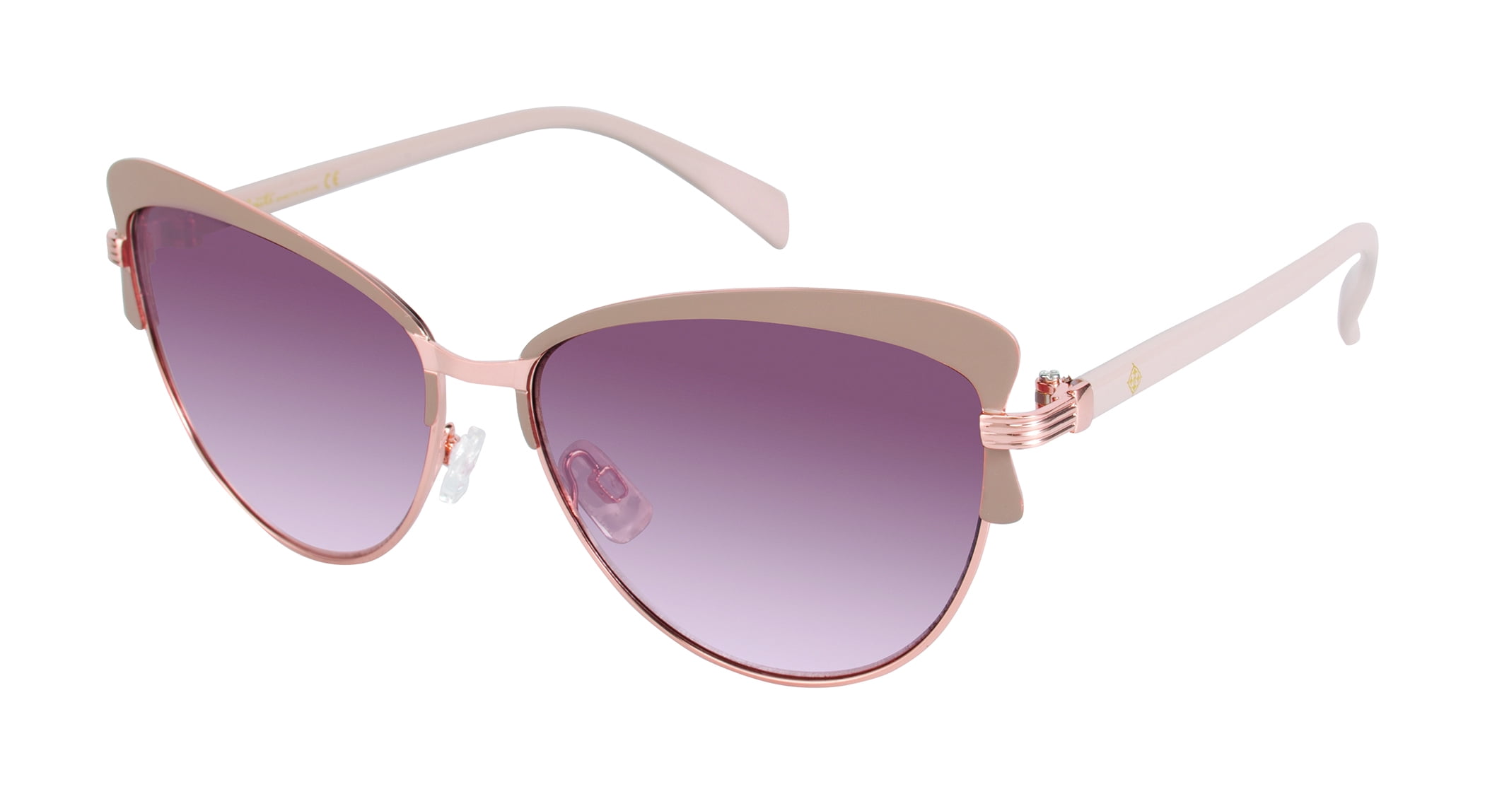 Women s Nanette Lepore Nn124 Cat Eye Sunglasses Adult Size Osfa Rose Gold Nude