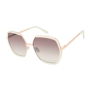 Nanette Lepore Womens NN382 Metal UV400 Protective Geometric Hexagonal Fashion Sunglasses, 63mm
