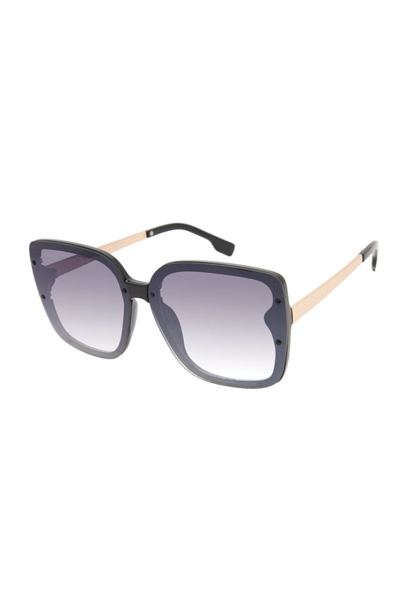 Women's NN387 Flush Lens UV400 Protective Square Fashion Sunglasses, 66mm