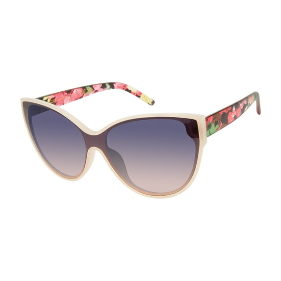 Nanette Lepore Women's NN396 Floral UV400 Protective Shield Cat Eye Fashion Sunglasses, 147mm