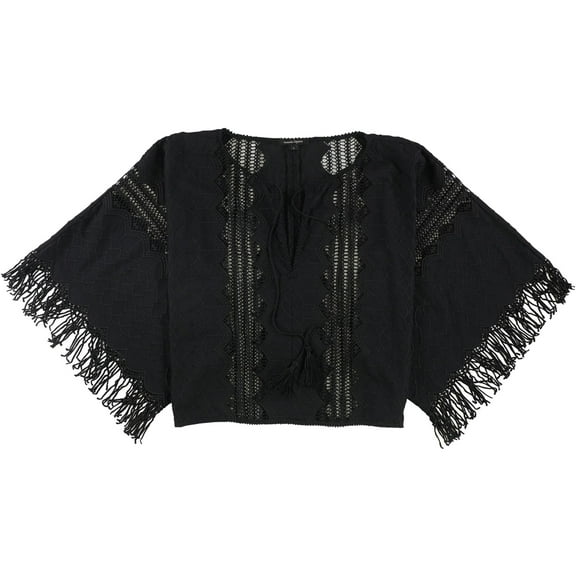 Nanette Lepore Womens Bahama Mama Pullover Blouse, Black, Small