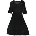 thumbnail image 1 of Nanette Lepore Womens Crochet Fit & Flare Dress, Black, Medium, 1 of 2