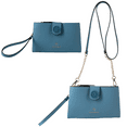 thumbnail image 1 of Nanette Lepore Womens Crossbody Purse Faux Leather Handbag with Wristlet Attachment Sky Blue, 1 of 8