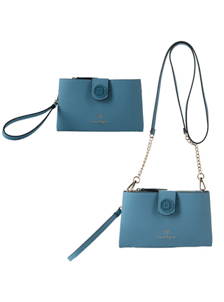 Nanette Lepore Women Crossbody Purse Faux Leather Handbag with Removable  Strap Aruba Blue 