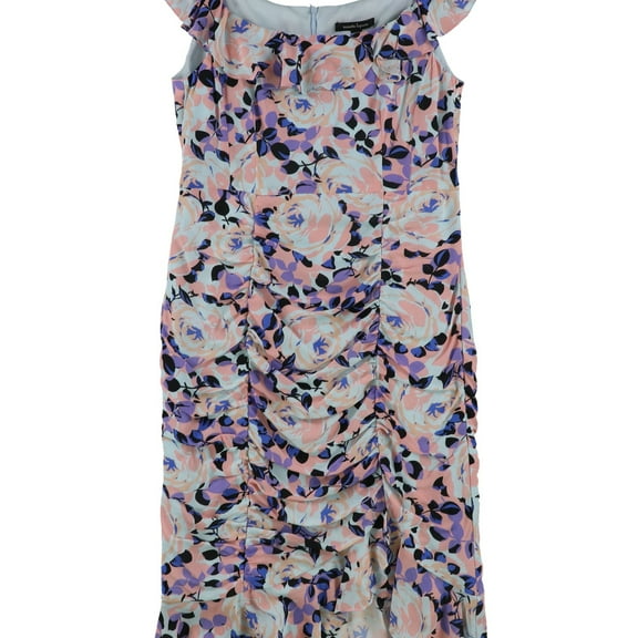 Nanette Lepore Womens Floral Off The Shoulder Shift Dress, Pink, 6