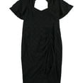 thumbnail image 1 of Nanette Lepore Womens Jacquard Portrait Asymmetrical Dress, Black, 2, 1 of 2