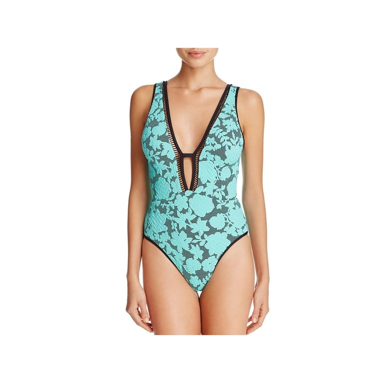 Nanette Lepore Womens Open Back Keyhole One Piece Swimsuit