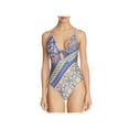 thumbnail image 1 of Nanette Lepore Womens Patchwork Goddess Printed Tie-Front One-Piece Swimsuit, 1 of 2