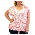 thumbnail image 1 of Nanette Lepore Womens Plus Tie Front Tie-Dye T-Shirt, 1 of 1