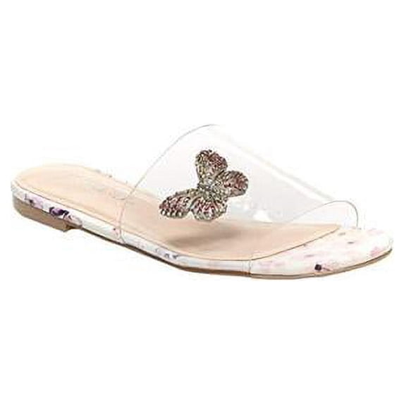 Nanette Lepore Womens Veronica Canvas Open Toe Casual Slide Sandals