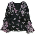 thumbnail image 1 of Nanette Lepore Womens Zen Pullover Blouse, Purple, X-Small, 1 of 2
