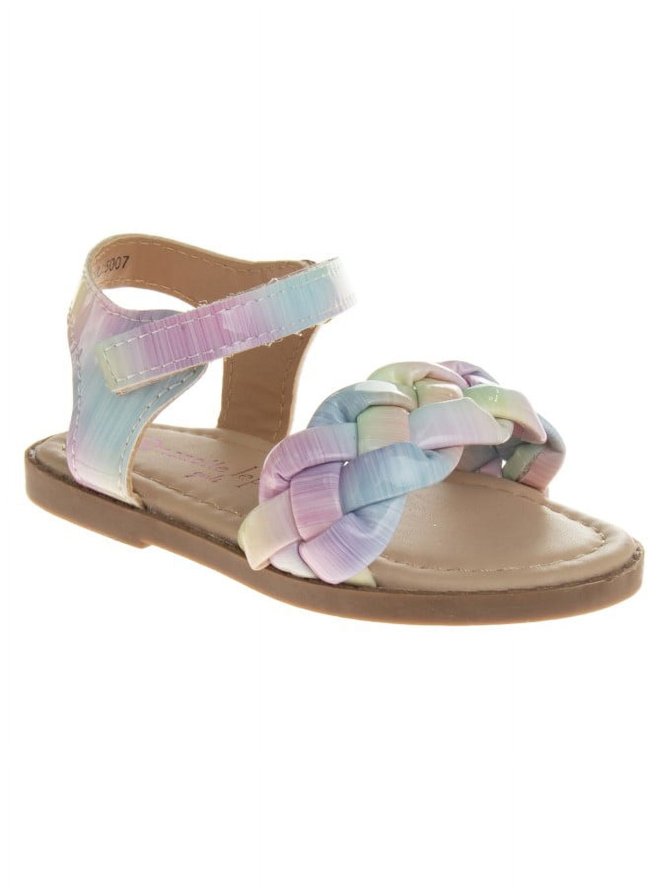 Nanette Lepore Hook Loop Toddler Girl s Open Toe Slip on Sandals Walmart