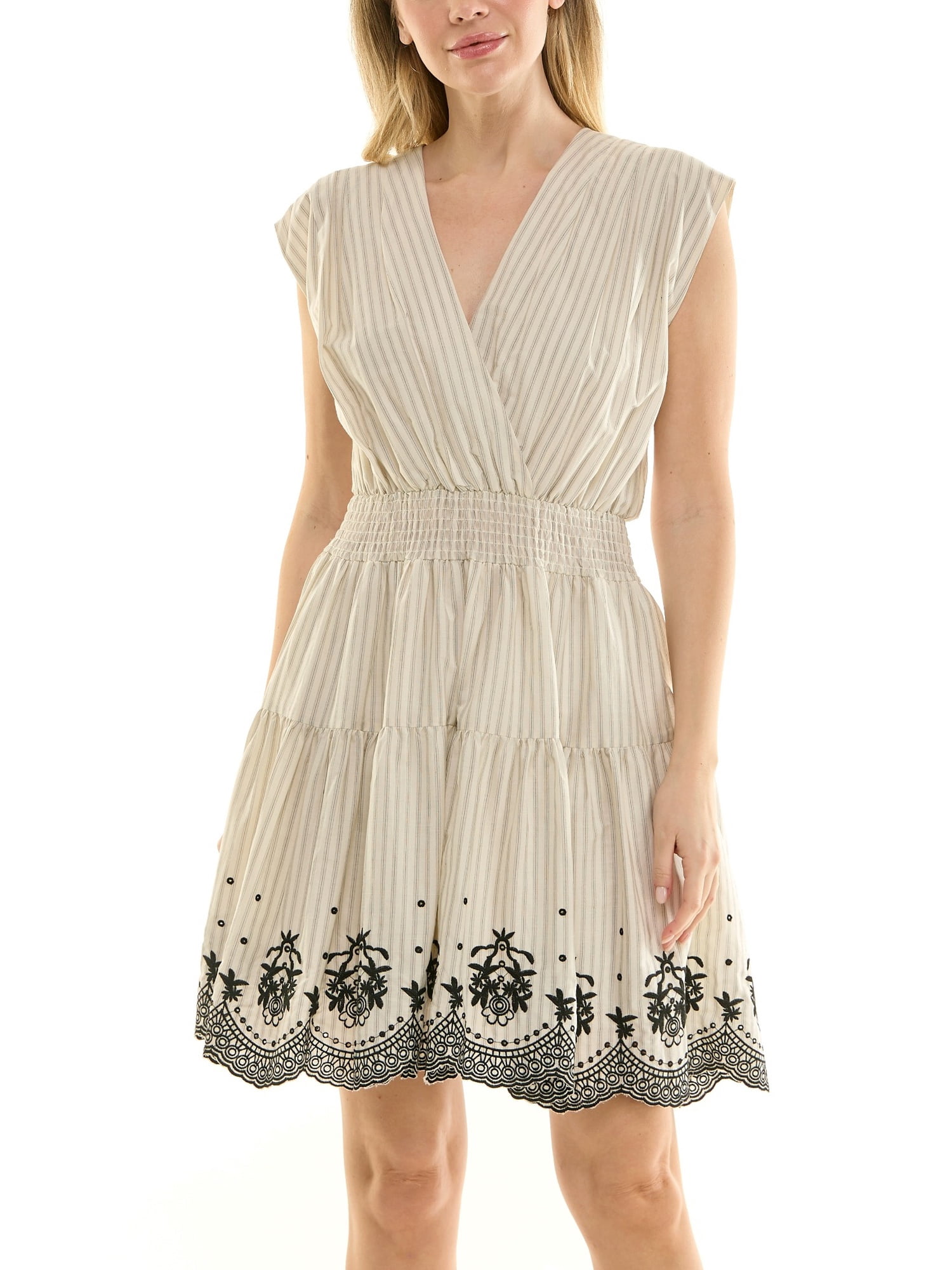 Nanette Nanette Lepore Tiered Mini Dress With Embroidery