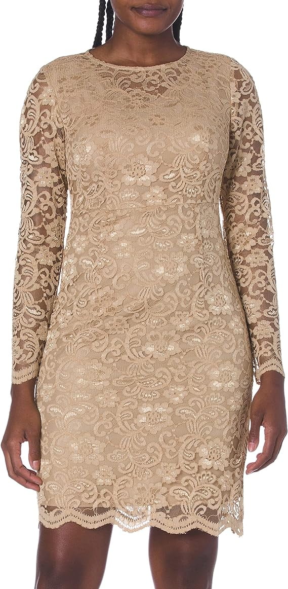 Nanette Nanette Lepore Women's Ls Off The Shoulder Lace Shift Dress W/Tiered Bell SLV