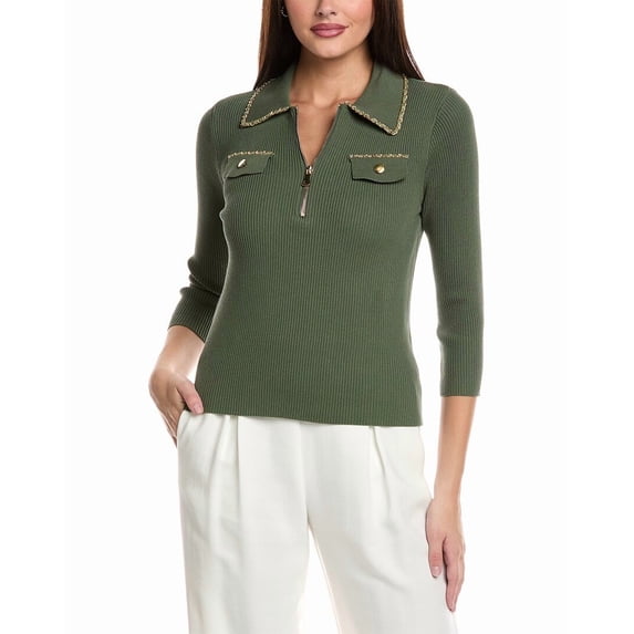 Nanette Nanette Lepore womens 1/4-Zip Sweater, m, Green