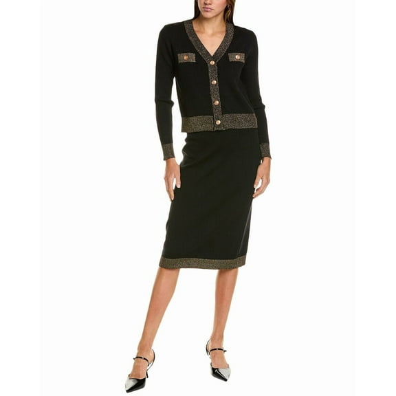 Nanette Nanette Lepore womens  2pc Cardigan & Skirt Set, l, Black