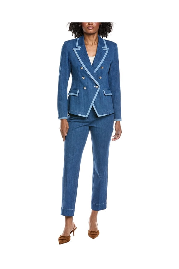 Nanette Nanette Lepore womens 2pc Denim Suit Set, 14, Blue