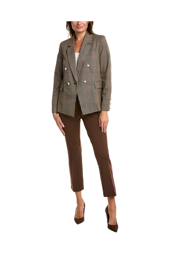 Nanette Nanette Lepore womens 2pc Jacket & Pant Set, 14, Brown