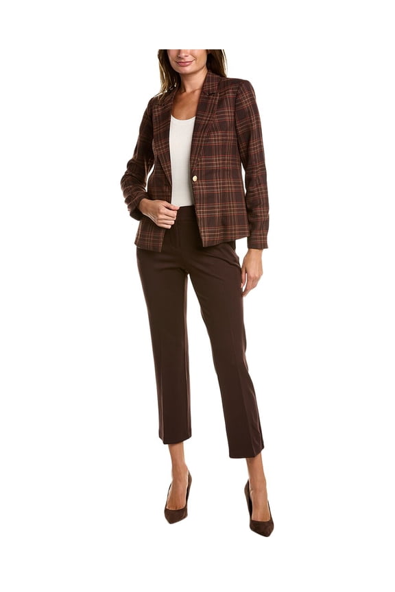 Nanette Nanette Lepore womens 2pc Jacket & Pant Set, 6, Brown