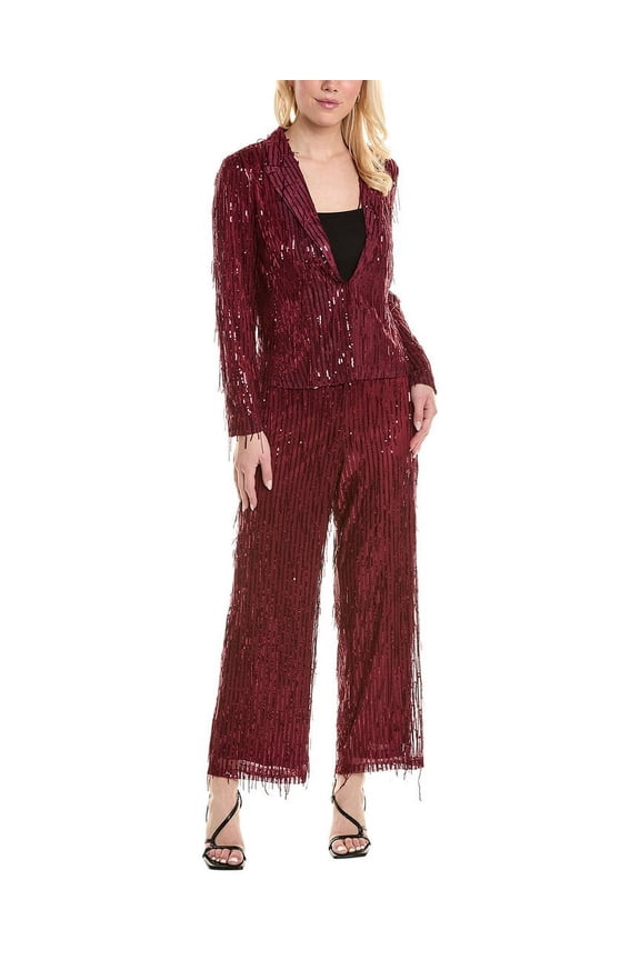 Nanette Nanette Lepore womens 2pc Jacket & Pant Suit Set, 18, Red