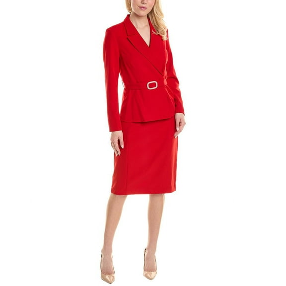 Nanette Nanette Lepore womens  2pc Jacket & Skirt Suit Set, 12, Red