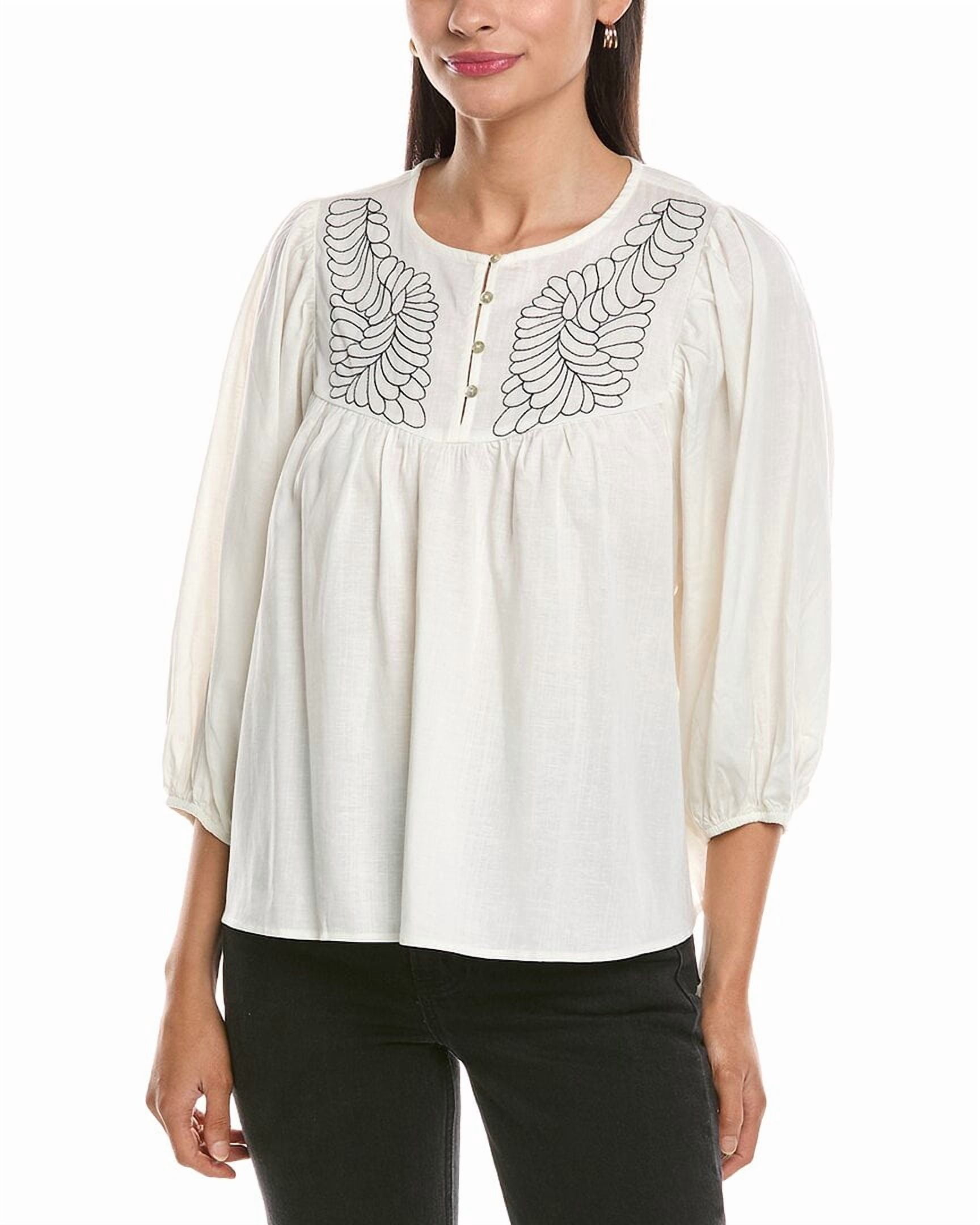 Nanette Nanette Lepore Balloon Sleeve Linen-Blend Blouse Women’s
